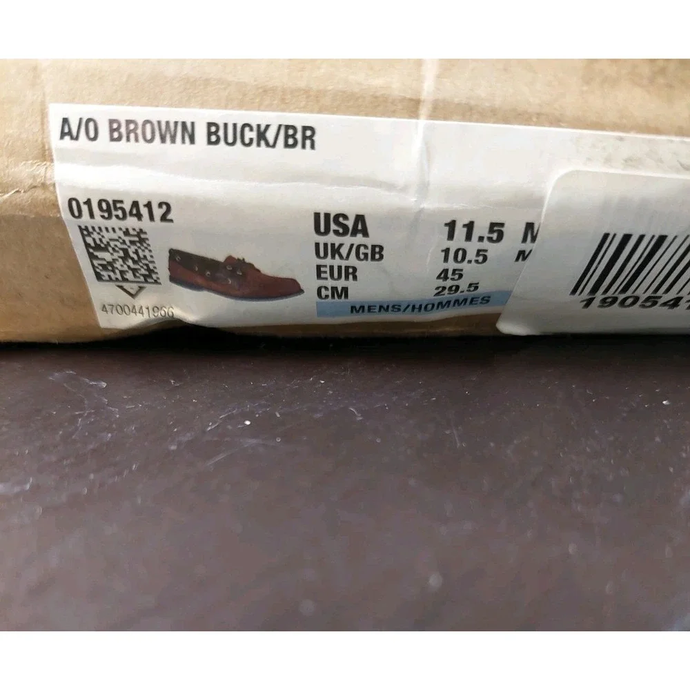 Sperry Mens Top Sider AO 2-Eye Moc Toe Boat Deck Shoes Brown Nubuck Sz 11.5 NEW!
